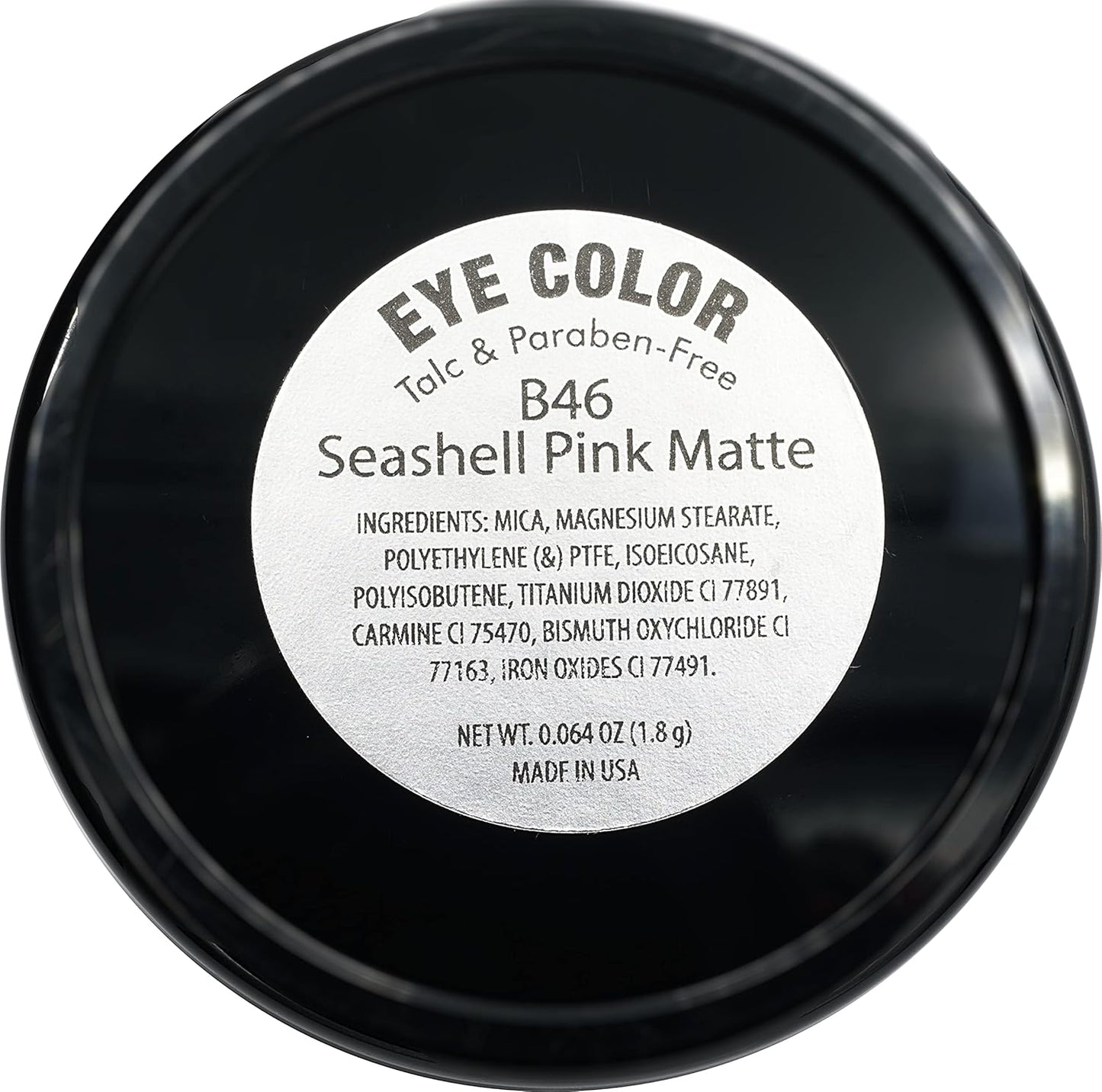 Seashell Light Pink Opaque Matte Pressed Powder Single Vegan Eyeshadow; Talc, Paraben & Cruelty Free