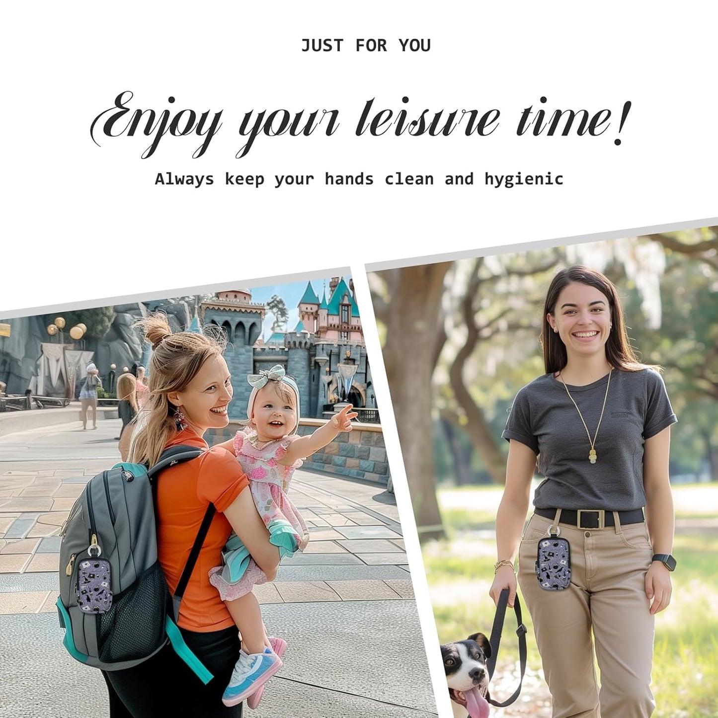 Magic Goth Hand Sanitizer Spray Case, Hand Sanitizer Holder Zippered Pouch, Cute Fashion Accessory with Snap Hook for Glow Mist and Power Mist 1FL OZ