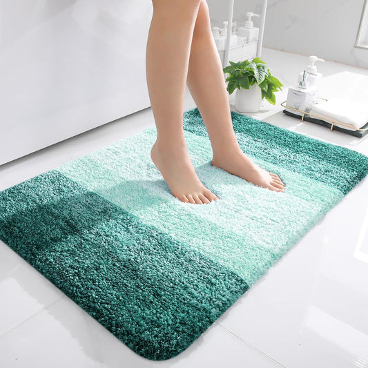 OLANLY Bathroom Rugs Mat 36x24, Extra Soft Absorbent Microfiber Bath Rugs, Rubber Backing, Quick Dry, Washable Bath Mats for Bathroom Floor, Tub and Shower, Home Decor Accessories, Blackish Green