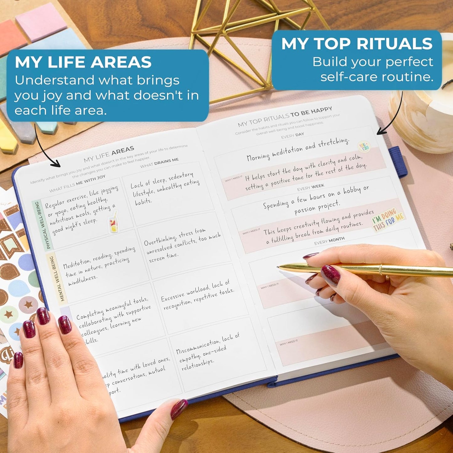 Clever Fox Happiness Notebook – Daily Positivity Journal for Women with Prompts & Positive Quotes – Affirmation & Self Esteem Gifts (Mystic Blue)