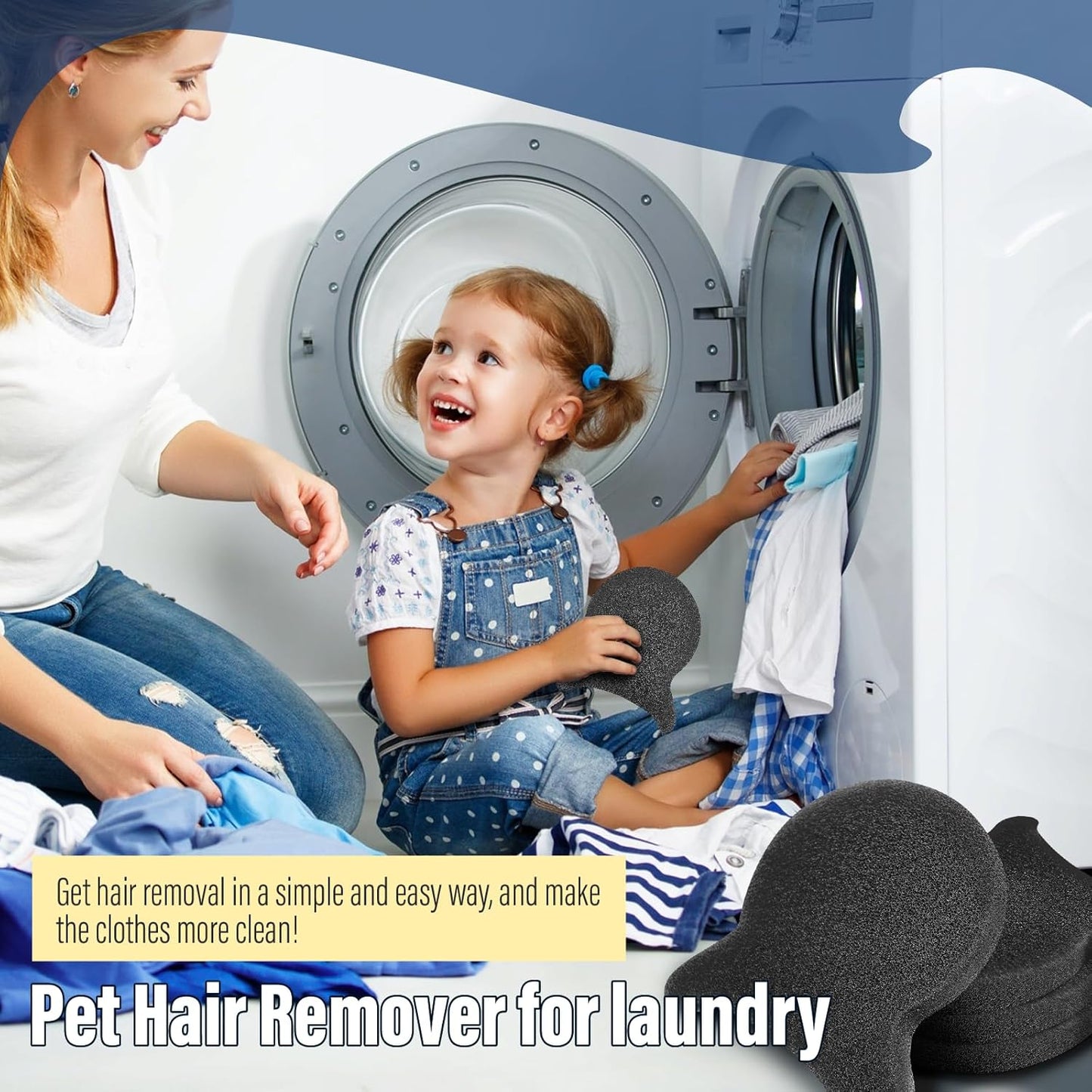 Pet Hair Remover for Laundry, Reusable Dog & Cat Hair Remover Tool, Effectively Removes Pet Hair, Lint and Dander from Bedding and Clothing, Suitable for Washing Machines, Dryers 6PCS