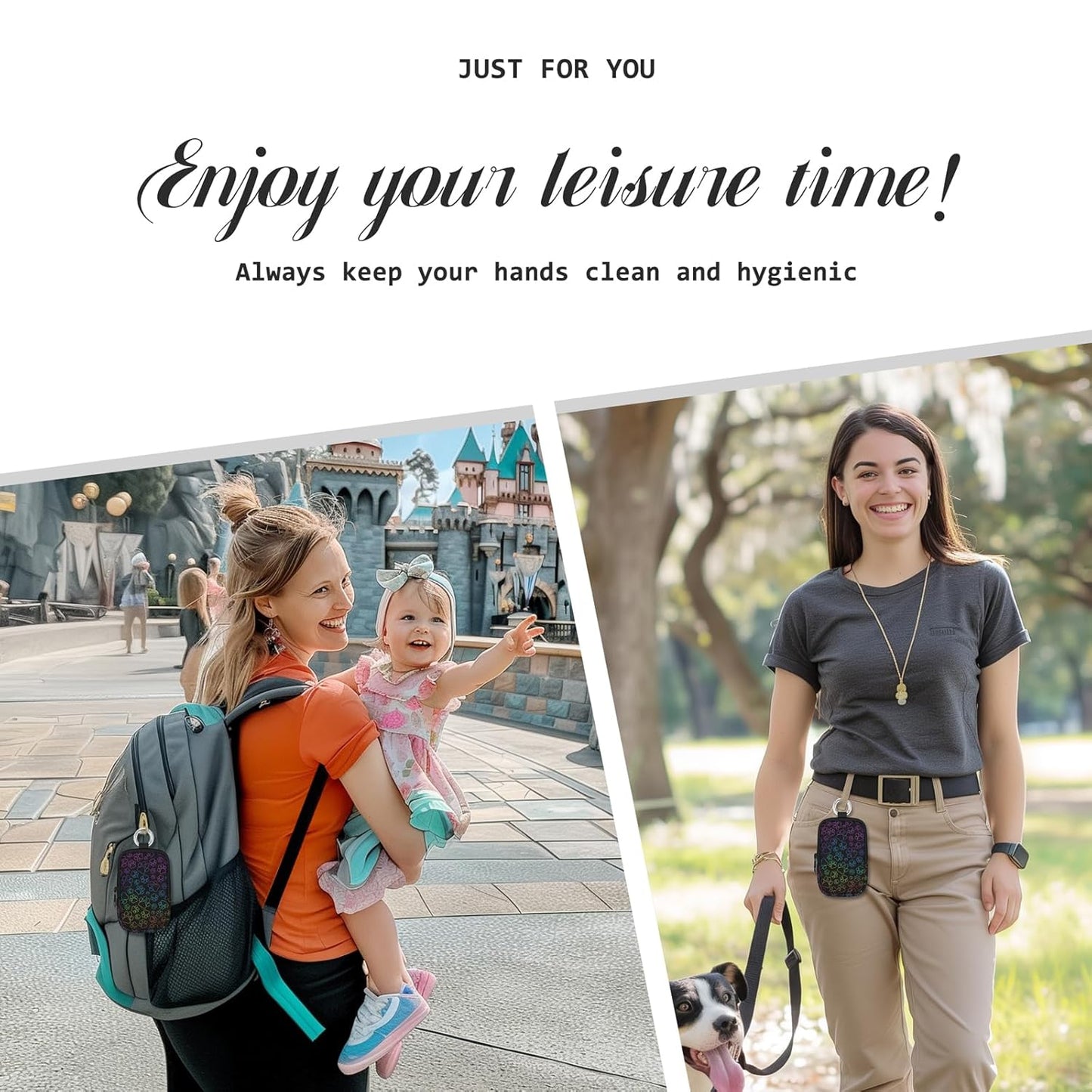 Dog Paws Hand Sanitizer Spray Case, Hand Sanitizer Holder Zippered Pouch, Cute Fashion Accessory with Snap Hook for Glow Mist and Power Mist 1FL OZ