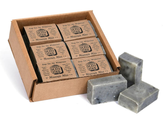SimpleMan Soap Bar (Mountain Mint) - Men’s soap with Organic & Fair Trade Essential Oils - All Natural, Handmade Man Bath Soap Bars-Pack of 12-2.5 Ounce bars(30 Ounces Total)