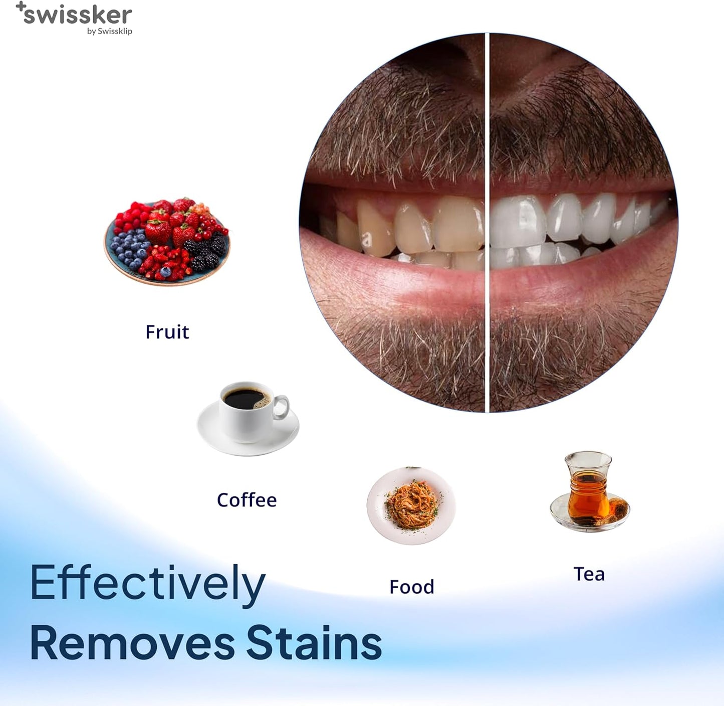 Swissklip Teeth Whitening Foam | Mint Flavor Whitening Toothpaste | Teeth Whitener I Professional Teeth Whitening Kit | 100% Vegan - Made in USA - 1.69 oz - Pack 1