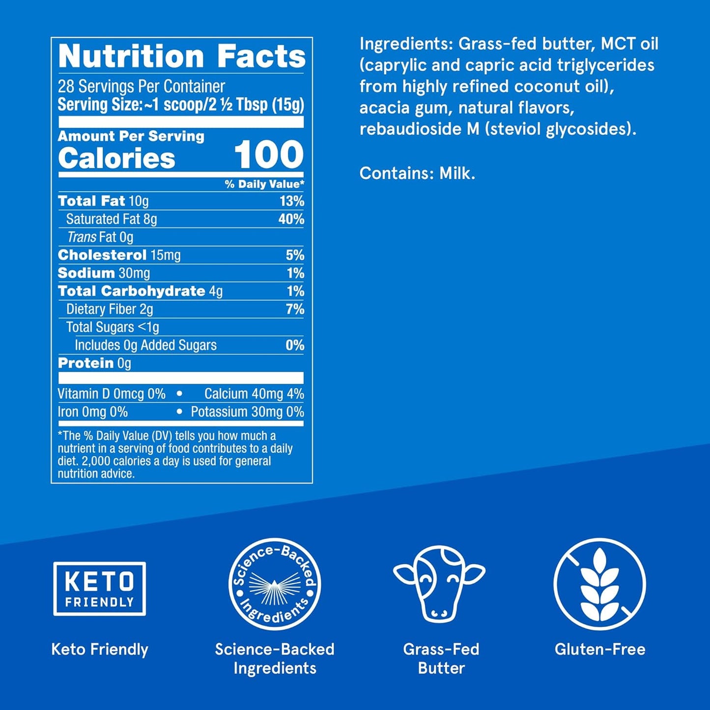 Bulletproof French Vanilla Creamer, 14.8 Ounces, Keto Coffee Creamer with MCT Oil and Grass-Fed Butter