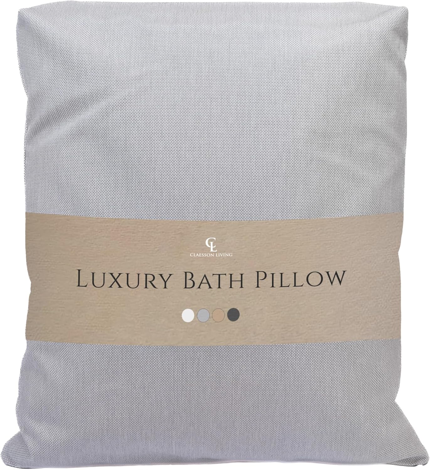 Luxury Bath Pillow for Tub - Thick and Comfortable Bathtub Pillow Support for Head and Neck and Back - Washable Quick-Drying Bath Pillows - Bath Cushion for Home Spa - Fits Any Bathtub - Light Gray
