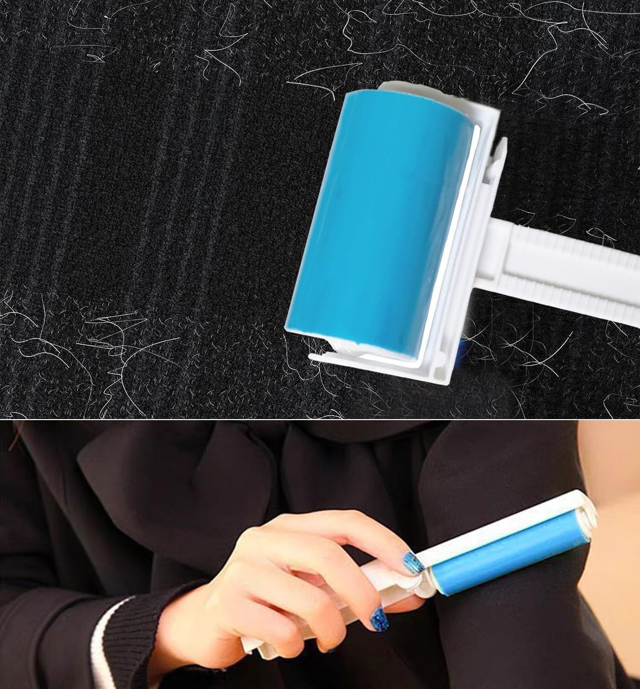 Reusable Portable Lint Roller 4 Pack, Washable Sticky Lint Roller Travel Pet Hair Remover Brush Include Medium/Mini Size Cleaner for Clothes, Cat Dog Hair, Funiture