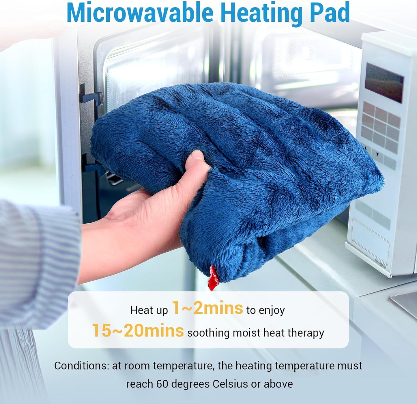Comfytemp Microwavable Heating Pad for Pain Relief, 8"x16" 2.18 LB Hot Pack Moist Heat Physical Therapy for Neck Shoulder, Cramps, Muscle Aches, Joints, Warm Compress Recovery Gifts
