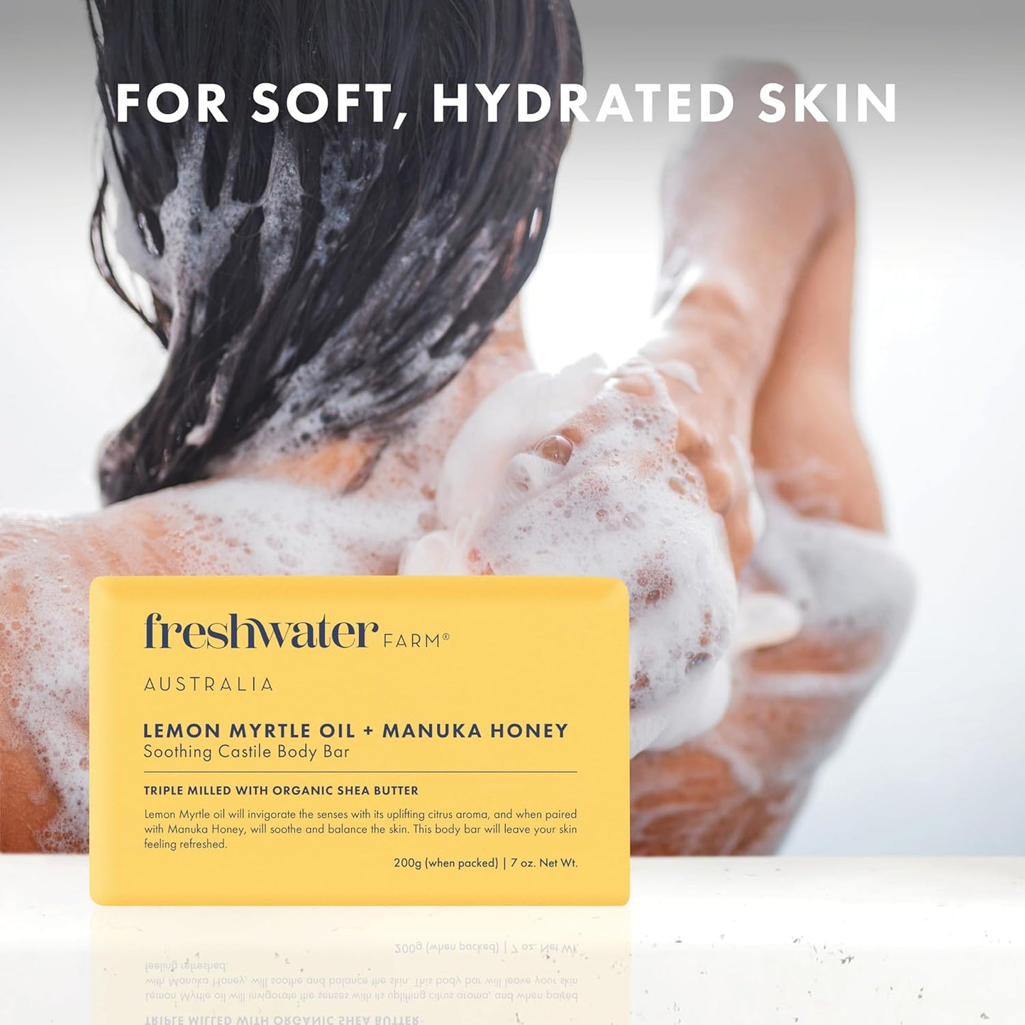 Natural Soap Bar- Lemon Myrtle+Manuka Honey- 7 oz x 8 Pack- Castile Bar Soap, Natural Soap Bar, Bar Soap, Body Soap Bars- Essential Oils For Sensitive Skin