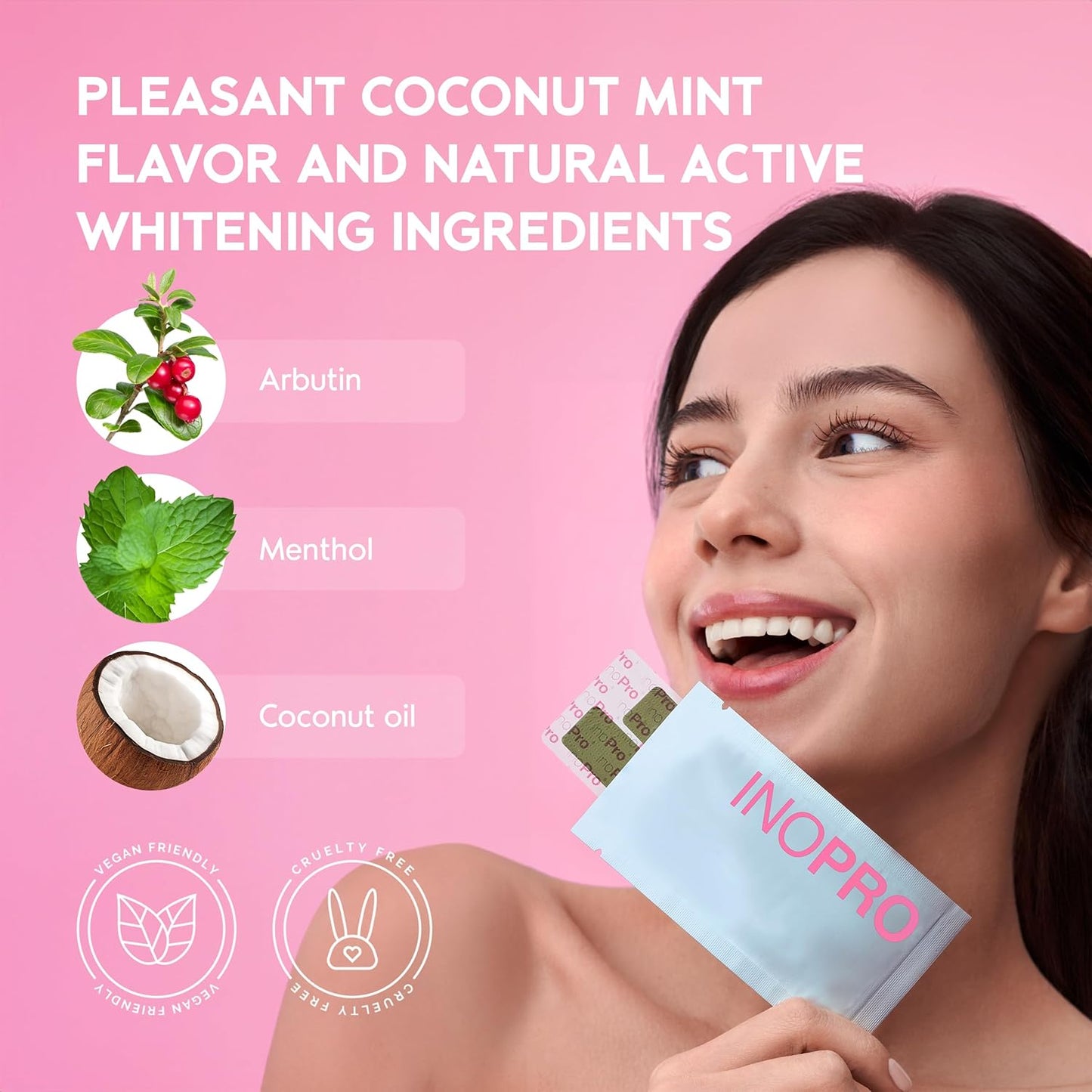 Teeth Whitening Strips 14 Treatments Kit - Teeth Whitener, Peroxide Free, Green White Strips for Teeth Whitening with Arbutin, Coconut Oil, Deep Stains Removal (28 Strips)