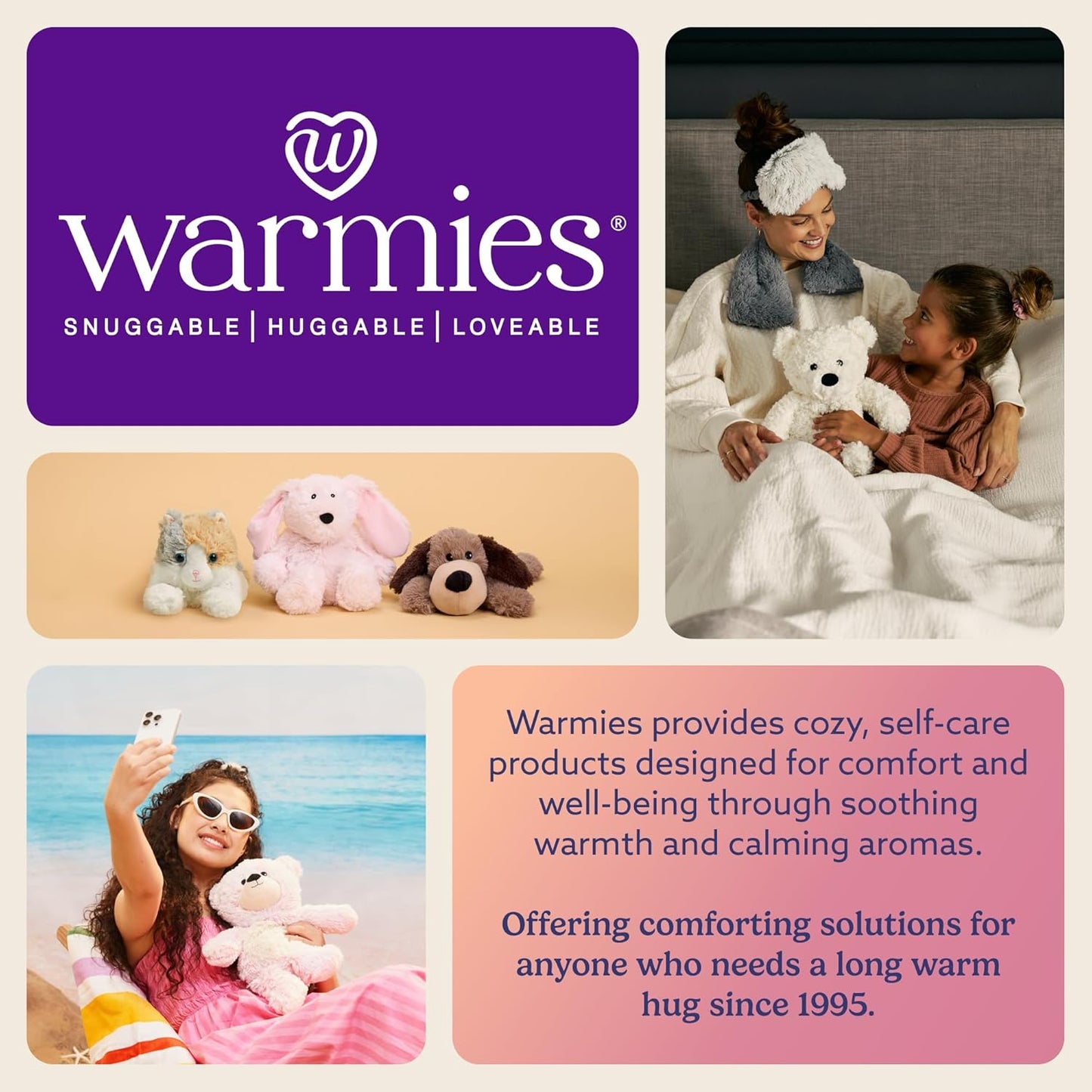 warmies Microwavable Neck & Shoulder Wrap - Heating & Cooling Plush Pad for Calming Relaxation - Weighted & Heated Neck Warmer with Scented Lavender - Microwave Heat Pad for Aches & Pain – Leopard