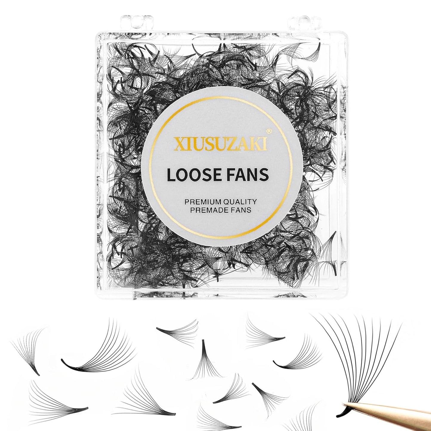 Premade Fans Eyelash Extensions 600 Fans 10D Premade Lash Fans Volume Lash Extensions 0.03 Thickness Eyelash Extension D Curl 13mm Fluffy Soft Handmade Loose Fan(600Fans-10D-0.03-D,13mm)