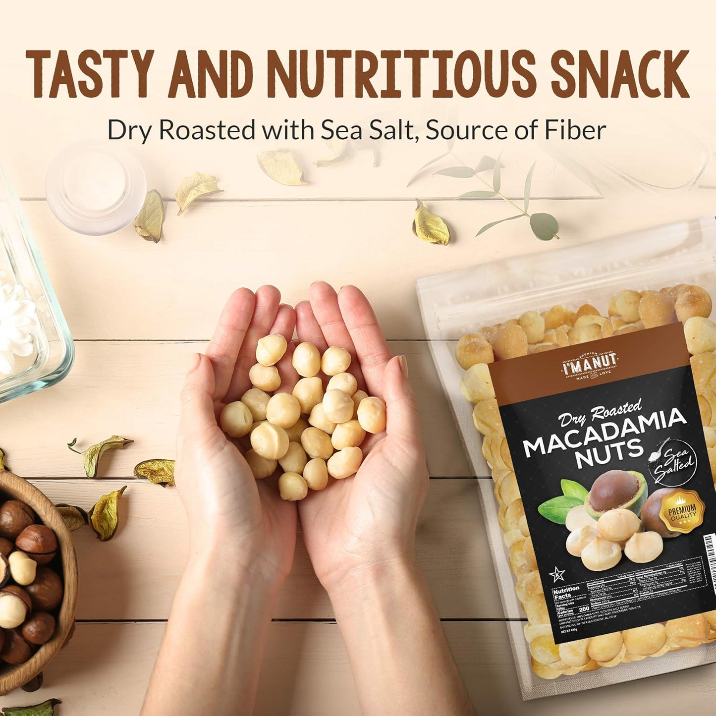 Oven Roasted Macadamia Nuts with Sea Salt- 48 oz (3 lb) Batch Tested Peanut & Gluten Free | No Oil | No PPO | Fancy Whole | Made from Natural Macadamia Nuts