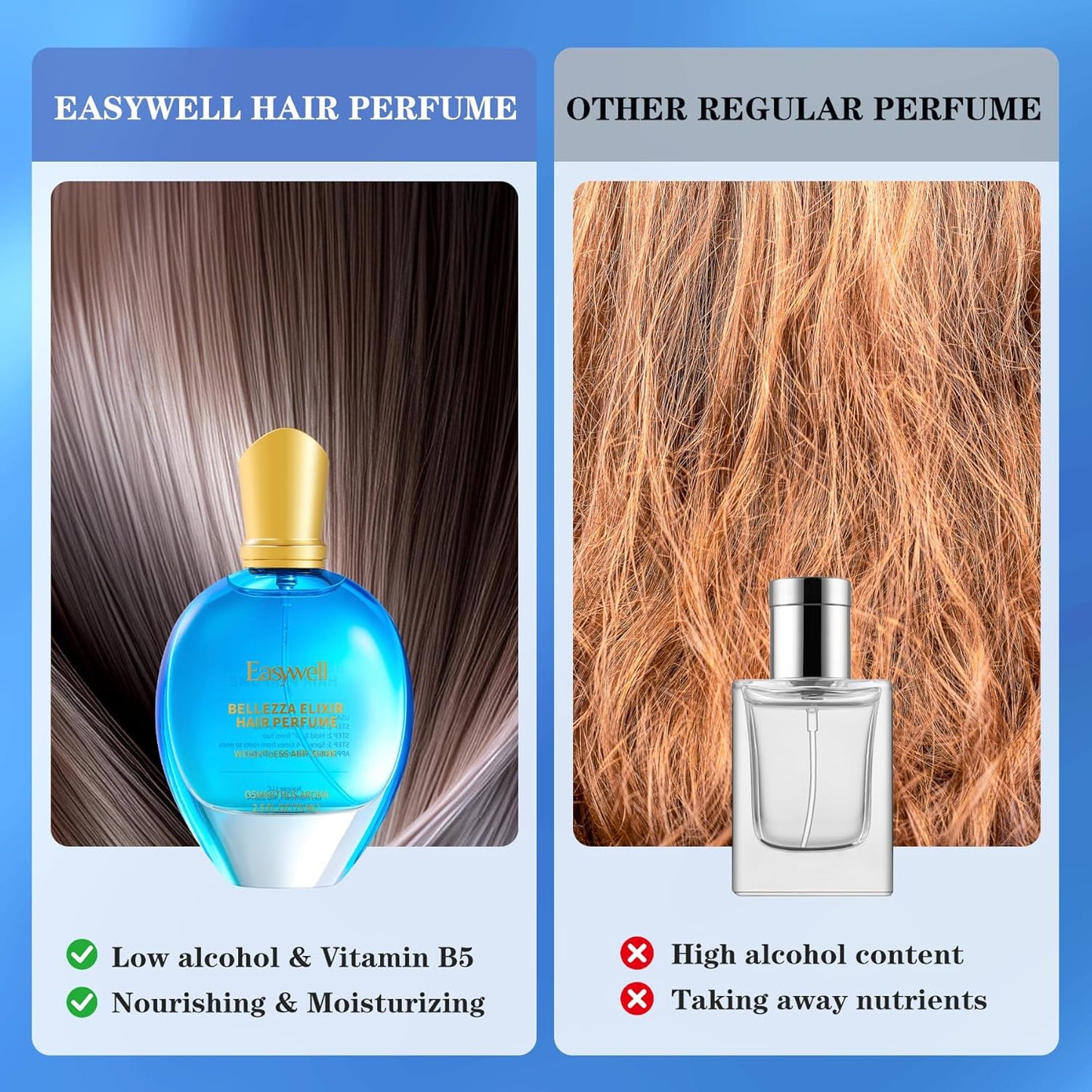 Leave In Conditioner Spray, Hair Perfume for Women, Hair Spray with Vitamin B5, Moisturizing & Nourishing Damaged Hair, Osmanthus Aroma, 2.5 Fl Oz, Present Edition with 2 Additional Mini Samples