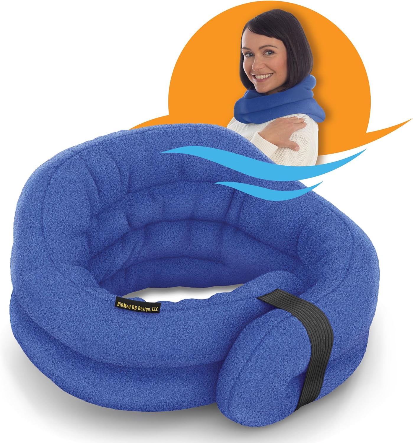 SunnyBay Microwave Heating Pad, Microwavable Heated Neck and Shoulder Wrap, Hands-Free Weighted Moist Hot or Cool Pack, Soft Fleece Cover and Flaxseed Filling, 26 Inch Length, SkyBlue