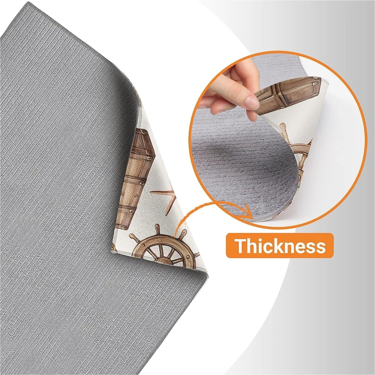 Dish Drying Mat For Kitchen Counter, Seashells Starfish Coastal Microfiber Absorbent Dish Drainer Rack Pad Reusable Large 18x24in Drying Mat