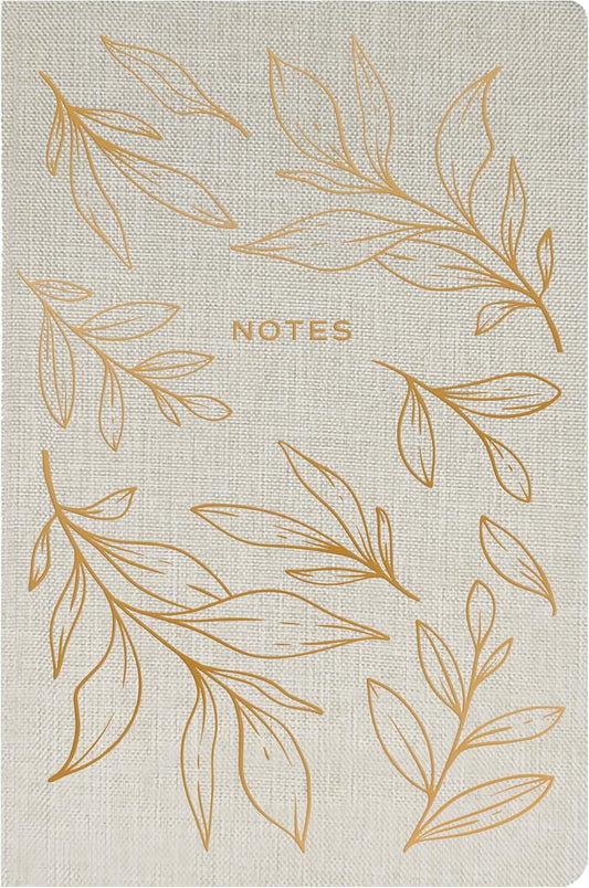 Sweet Water Decor Gold Fabric Notes Journal, Lined Pages, Hardcover Notebook with Satin Ribbon Bookmark, Elegant Neutral Design for Office, Work, School or Personal Writing 200 Lined Pages (8.25" x 5.75")