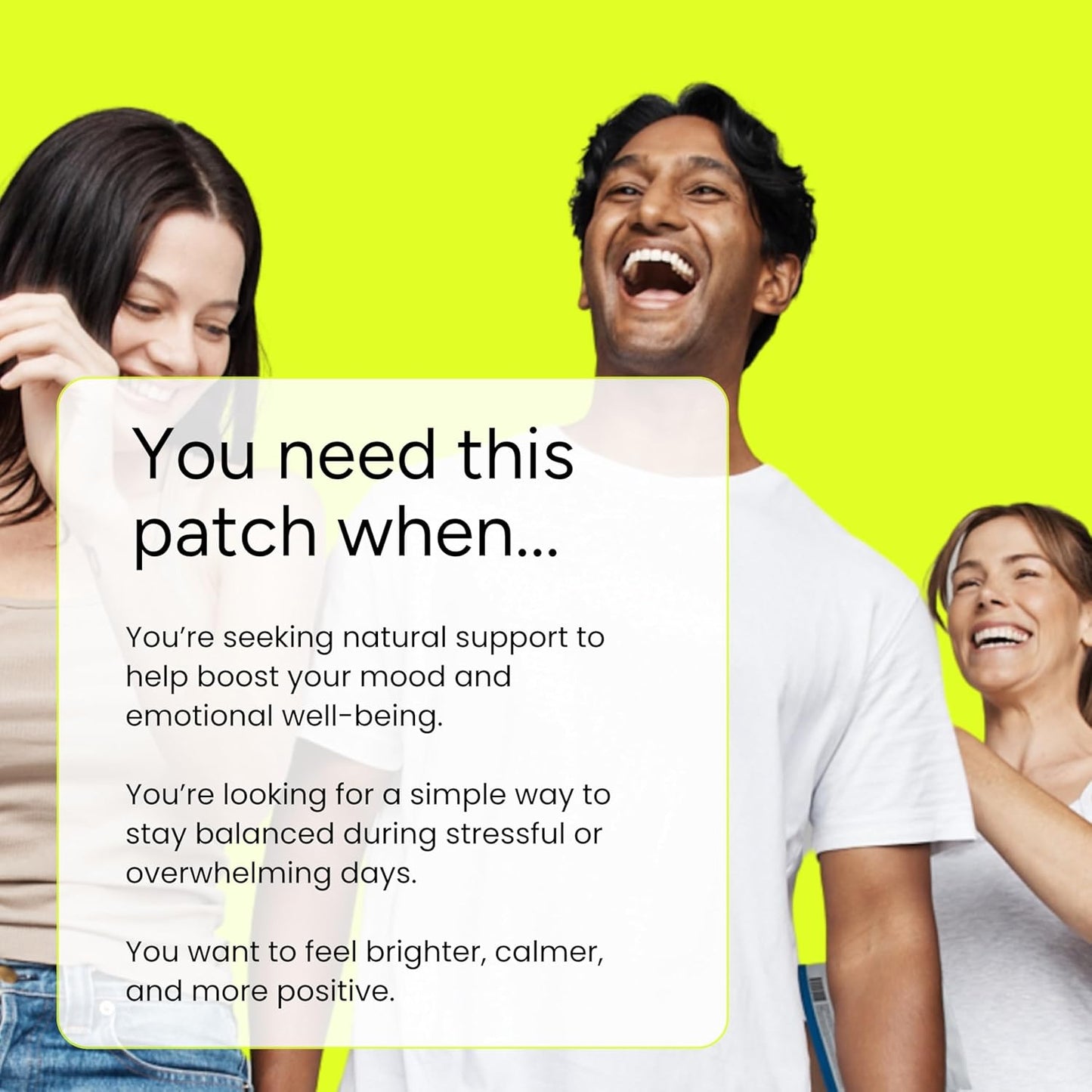 Happy Patch | 5-HTP, L-Theanine, Rhodiola, Inositol, B6, Vitamin D3 | 30 Patches