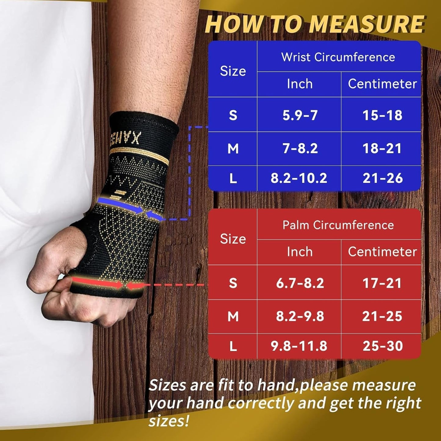 INDEEMAX Copper Wrist Compression Sleeve 1 Pair, Comfortable Hand Brace Support for Arthritis, Tendonitis, Sprains, Workout, Carpal Tunnel - Left & Right - Women and Men