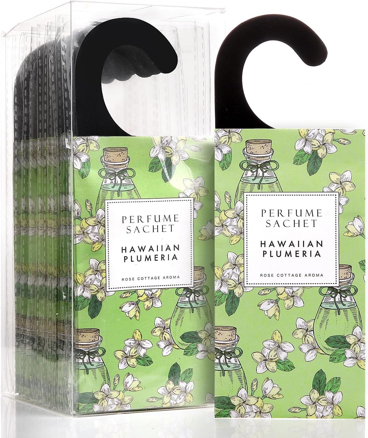 Large 12 Packs Hawaiian Plumeria Hanging Closet Air Freshener Scented Sachets Long Lasting Smell Goods