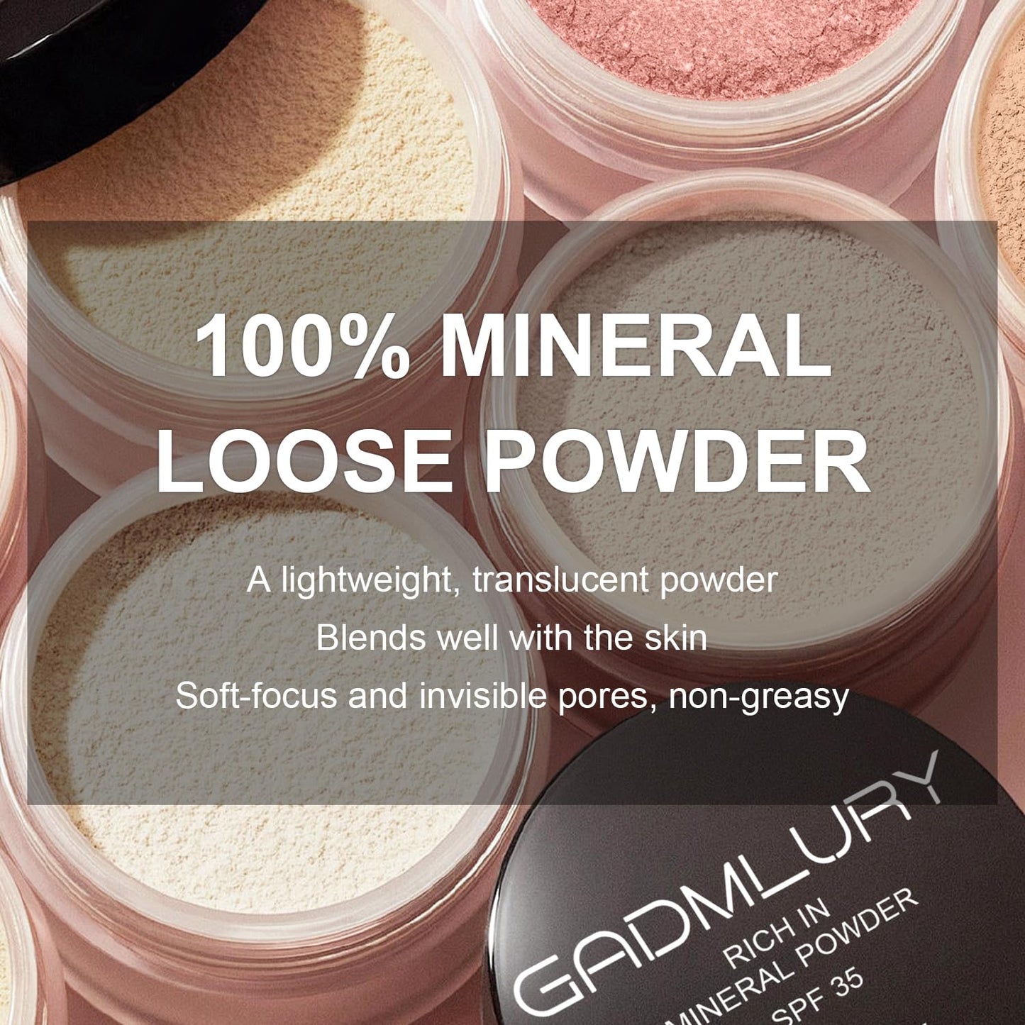 Mineral Powder Foundation, SPF 35, Sunscreen Lightweight Loose Powder, Skin-Improving, Buildable Coverage, Natural Glow Base Makeup (#06 Medium Beige Foundation Makeup)