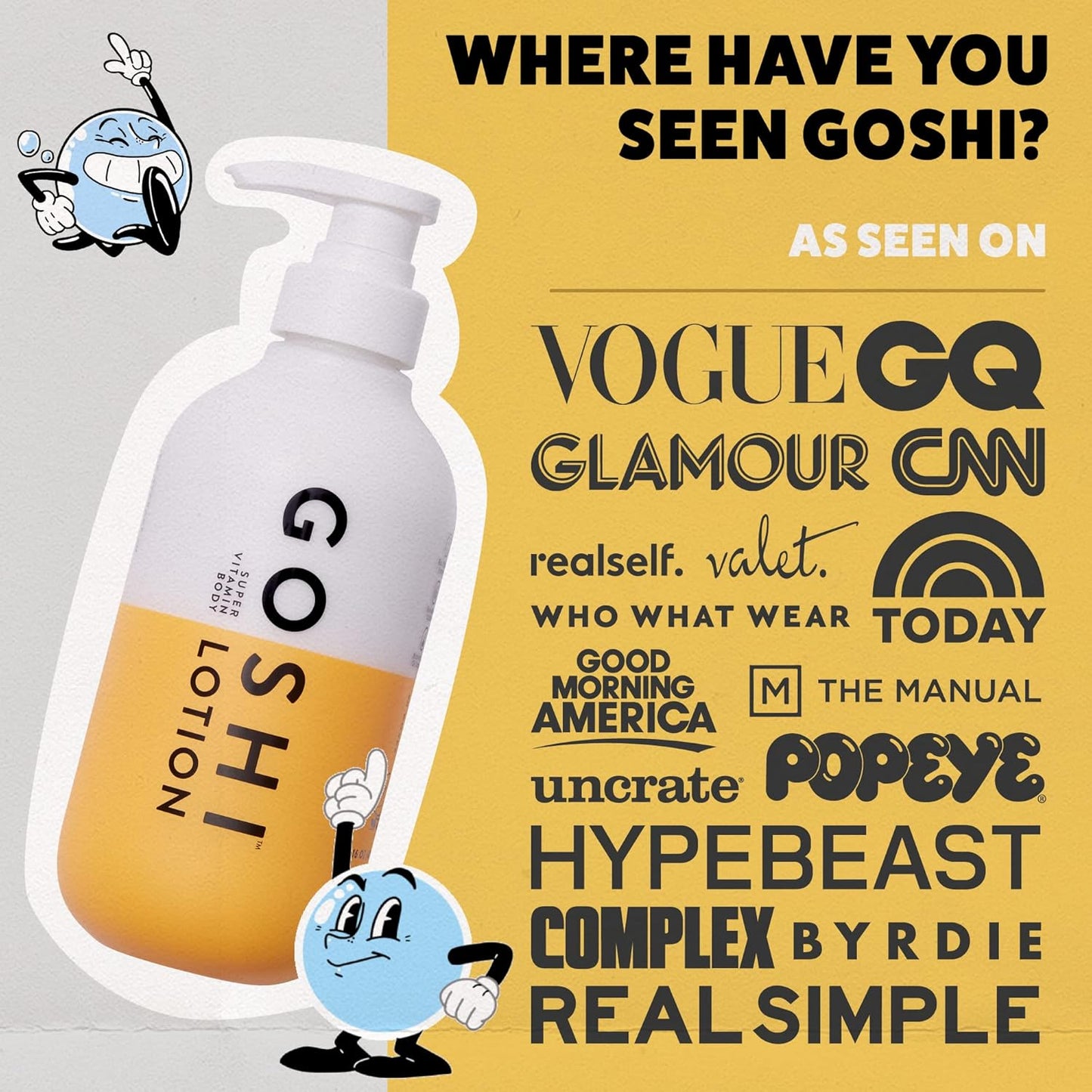 GOSHI Super Vitamin Body Lotion 3.4 oz - pH-Balanced Moisturizing Body Lotion for Men and Women - For All Skin Types