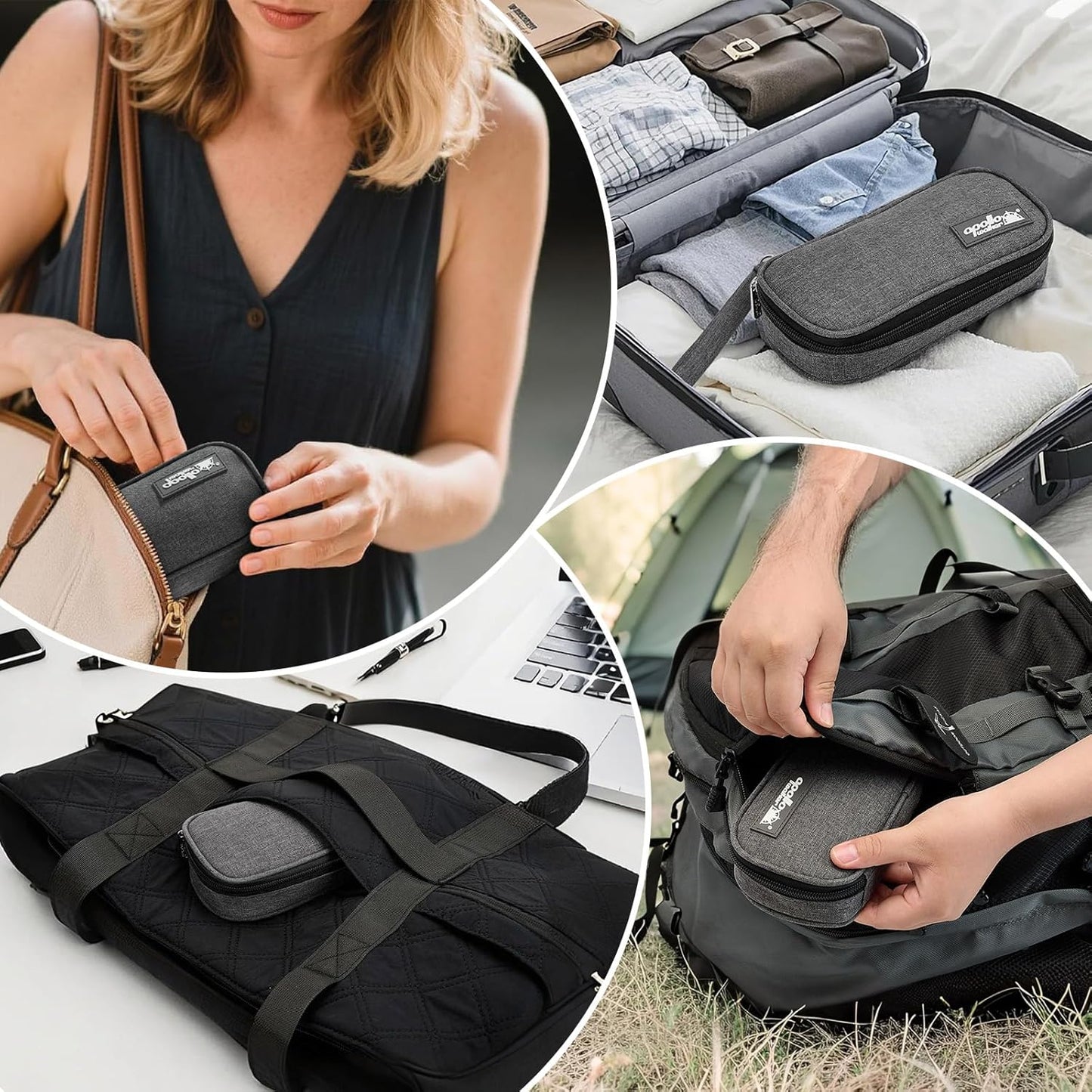 apollo walker Insulin Cooler Travel Case Diabetic Medication Cooler with Ice Packs and Insulation Liner insulin cooler travel case tsa approved