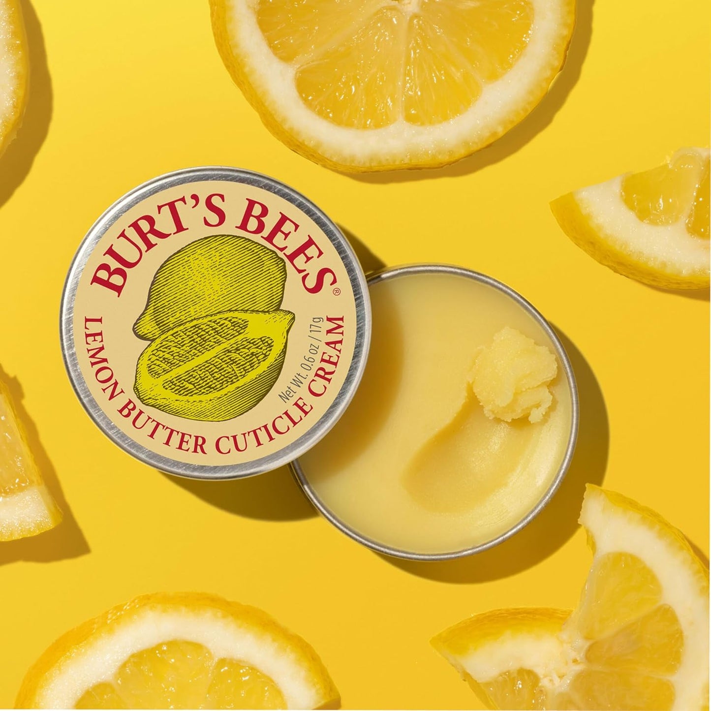 Burt's Bees, Hand Skin Care, Moisturizing Cuticle Cream for Dry Skin, 100% Natural Origin, with Lemon Butter, 0.6 oz. (3-Pack)