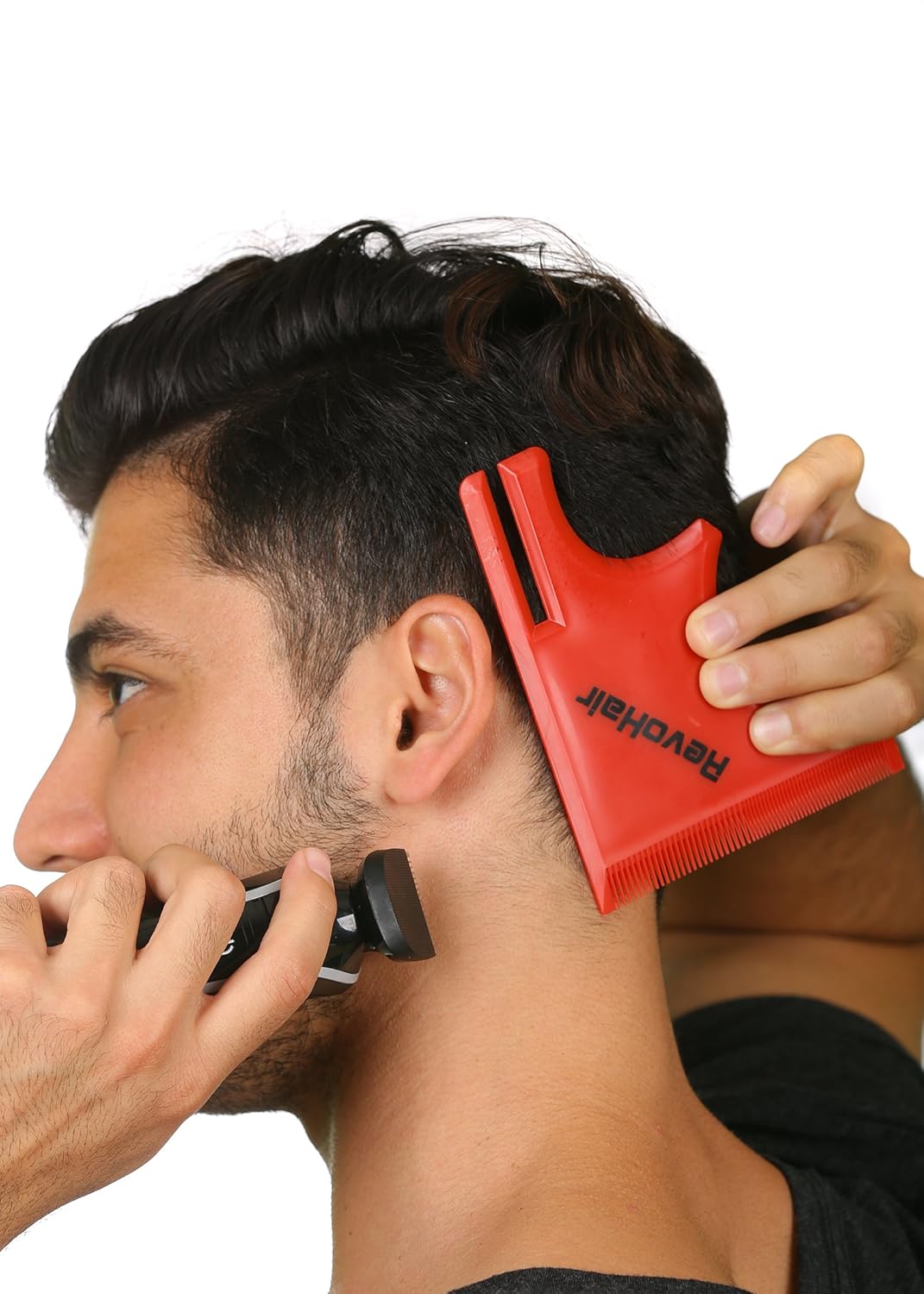 RevoHair & RevoNeck Haircut Tools - Hairline Shaping and Neck Hair Shaving Template Set For Perfect Lineup, Edge Up - One Size Fits All Grooming Kit - Used W/Clippers or Trimmers - Barber Supplies