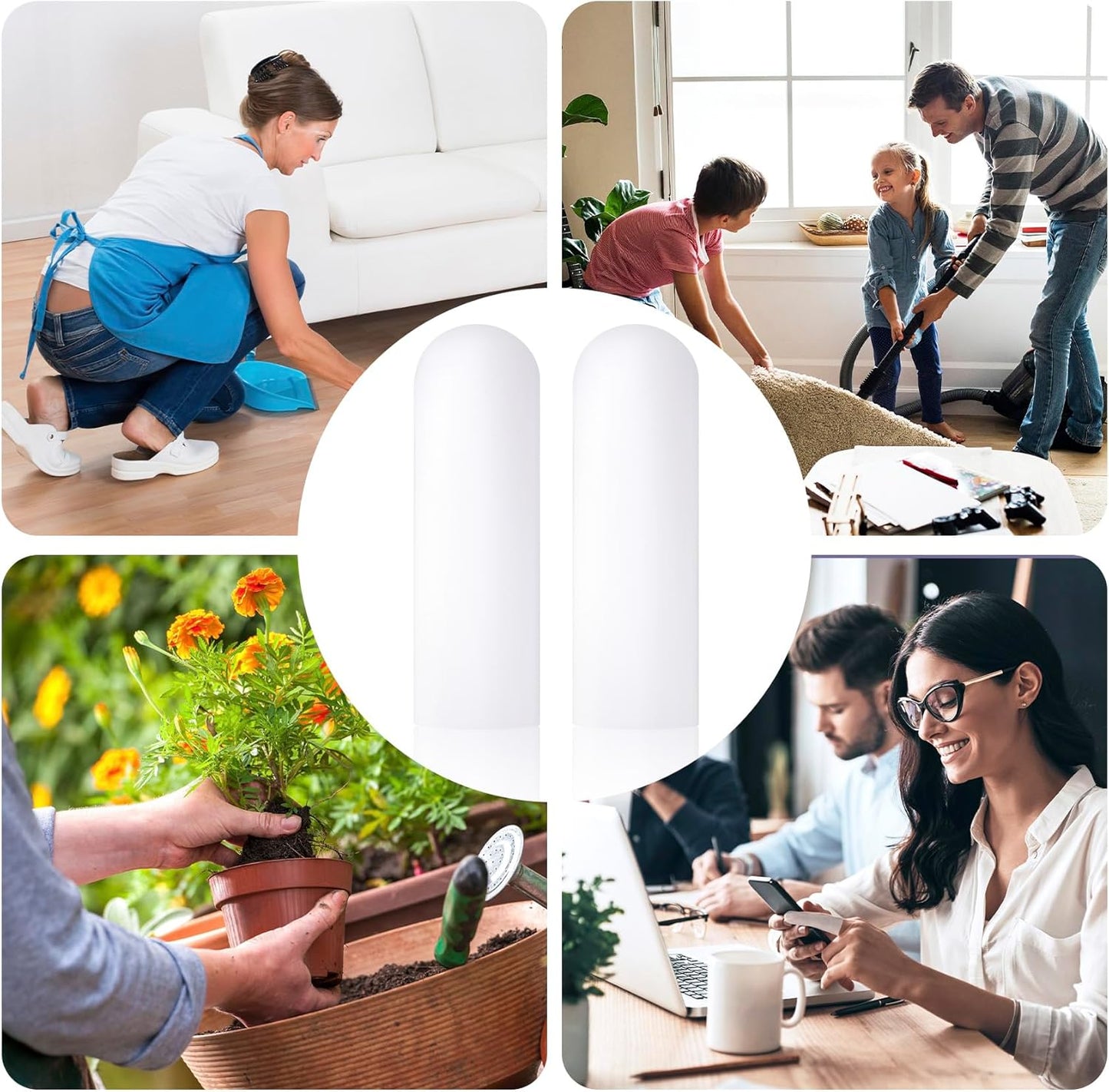 ANCIRS 10pcs Gel Finger Support Protector Caps Gloves, Gel Finger Cots/Covers, Silicone Fingertips for Hands Cracking, Eczema Skin, Trigger Finger Arthritis Pain Relief (Large, White)