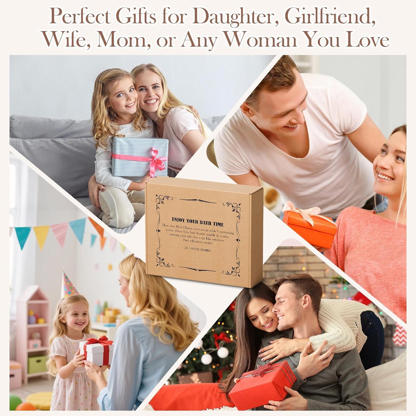 Bath Bombs Set for Women, 20 PCS Natural Argan Oil & Organic Oil Dry Skin Moisturize, 5 Different Scents, Perfect for Bubble Spa Bath, Ideal Gifts for Women, Girls, Wife, Mother