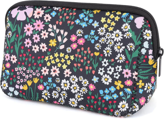 Cosmetic Bag Waterproof Neoprene Zipper Pouch Travel Portable Toiletry Makeup Bags Organizer Case for Women and Girls