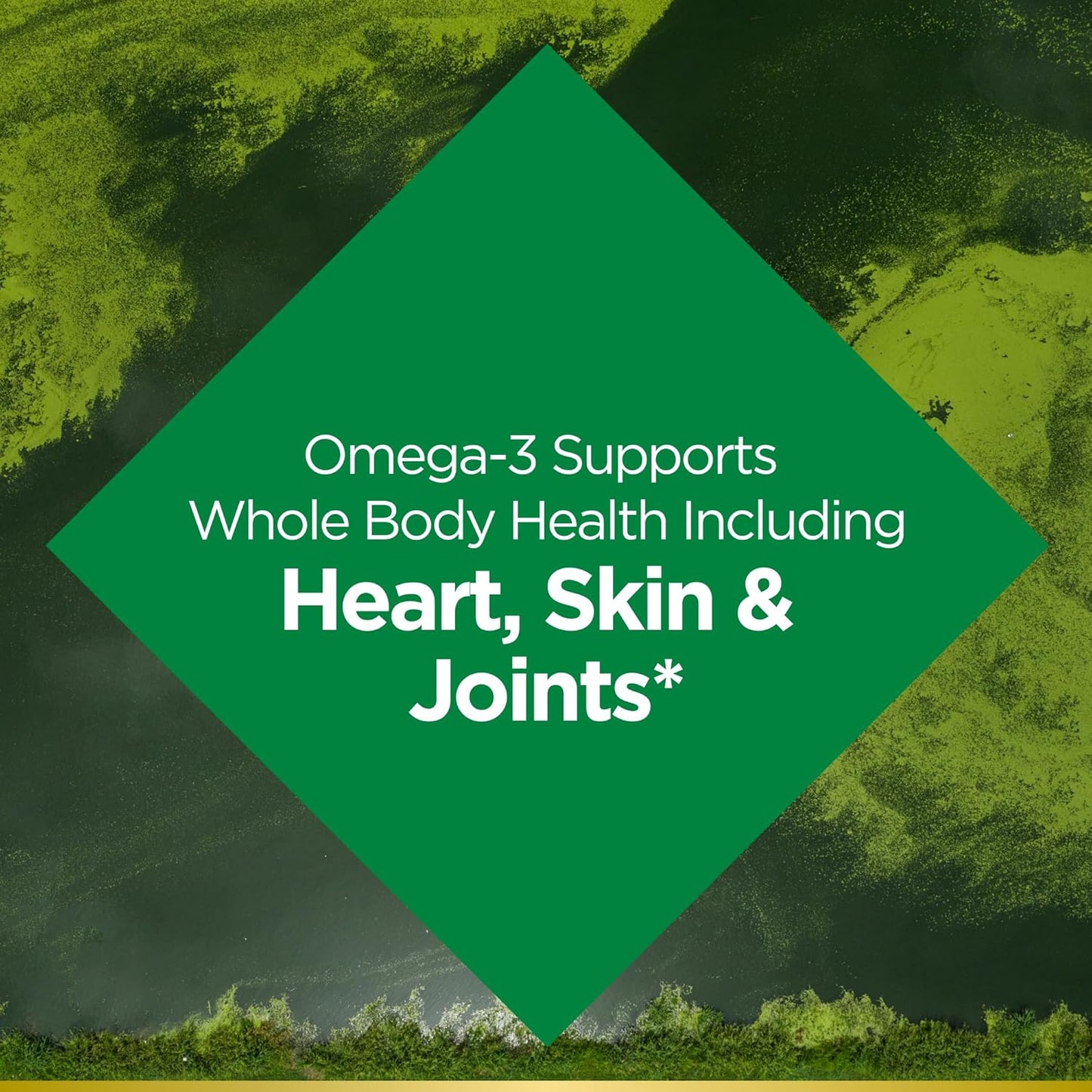 Nature's Bounty Omega 3, Plant-Based Omega 3 Fatty Acid Suppement, 1000mg, Supports Whole Body Health Including Heart, Skin, Joint, 30 Vegetarian Softgels, Fish Oil Alternative