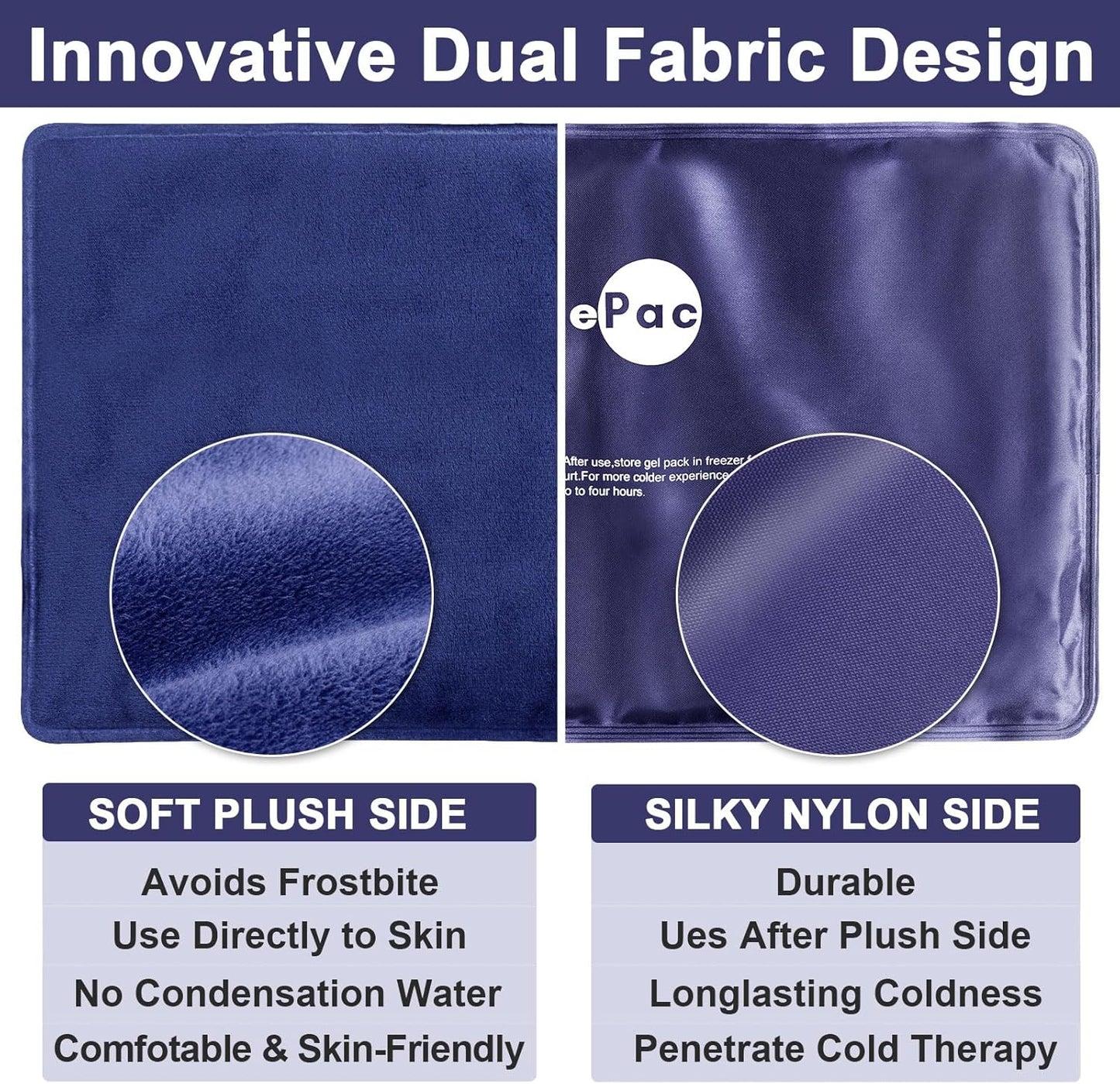 Extra Large Gel Flexible Back Ice Packs for Injuries Reusable, 11”x 20” Cold Pack Wrap for Knee Leg Neck Shoulder Hip Back Pain Relief, Cold Compress Therapy for Swelling, Bruises, Surgery