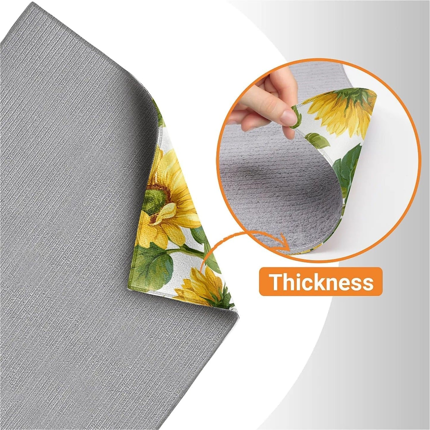 Dish Drying Mat For Kitchen Counter, Summer Sunflowers Microfiber Absorbent Dish Drainer Rack Pad Reusable Large 18x24in Drying Mat