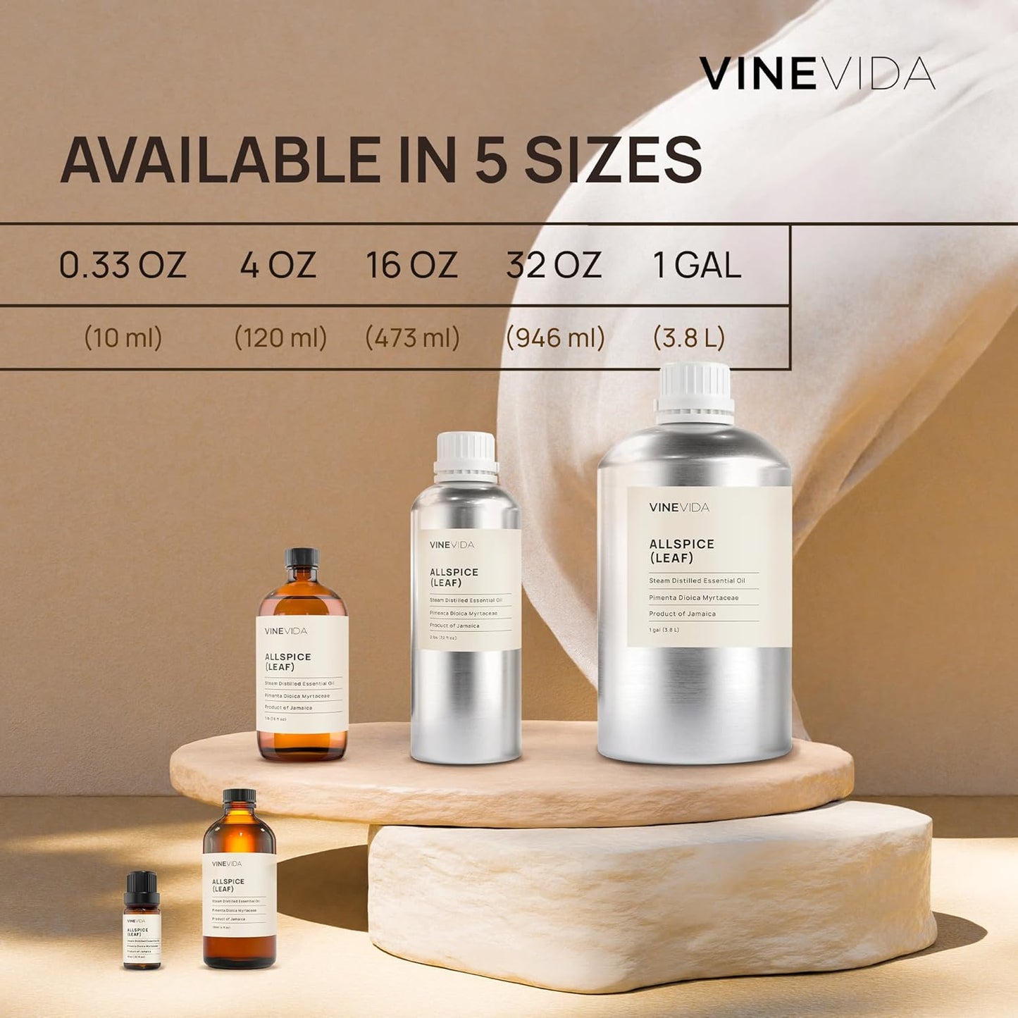 VINEVIDA Basil (Sweet) Essential Oil 16 oz - Undiluted Basil (Sweet) Oil 16 oz - Basil (Sweet) Candle Oil Scent - DIY Candle Scents for Candlemaking - Bulk Essential Oil for Soap Making Safe for Skin