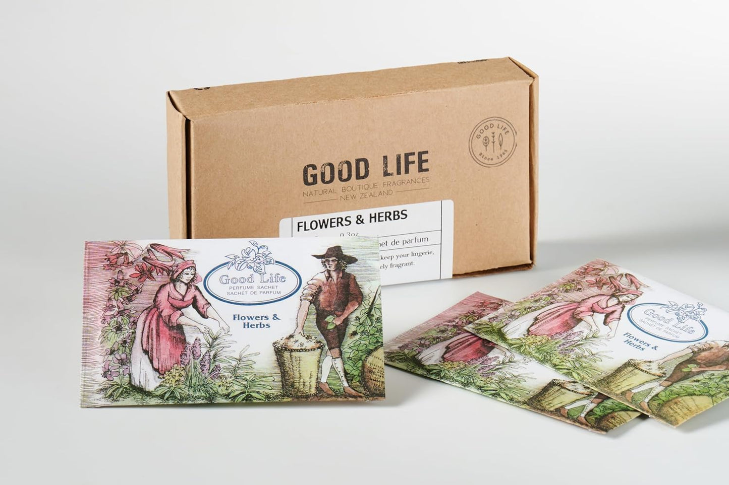 Good Life Flowers & Herbs Scented Sachets | Designed in New Zealand | 12 Sachets