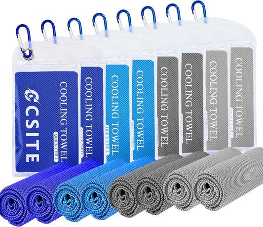 Cooling Towels for Neck and Face - 8 Pack 47x12 Inch Ice Cold Microfiber Towels, Soft & Breathable Cooling Towel for Hot Weather, Sports, Yoga, Workout, Running, Golf, Camping