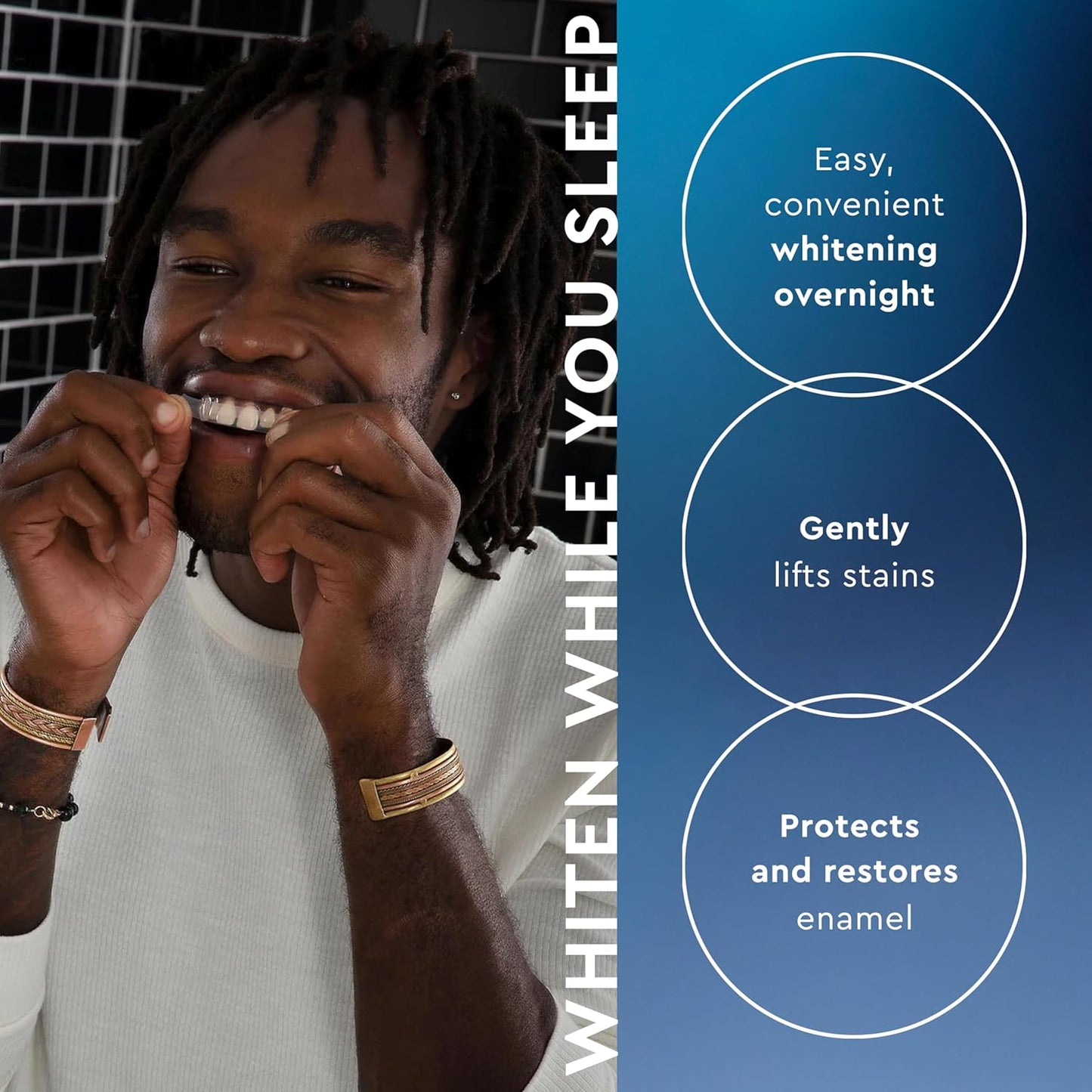 MOON Dissolving Teeth Whitening Strips - Vegan, Easy-to-Use White Strips - Dissolve in 15 Minutes & Designed to Gently Whiten Sensitive Teeth Up to 7 Shades in 2 Weeks, Midnight Mint (56 Count)