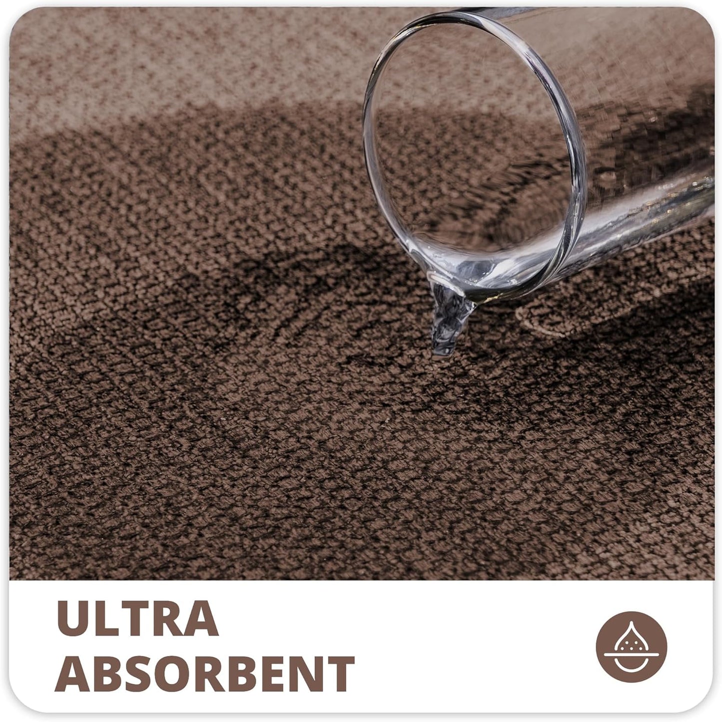 Bath Mat,Ultra Thin Bathroom Runner Rugs,Large Bath Mats for Bathroom,Quick Dry,Non-Slip,Machine Washable,Low Pile,Bath Rug,Shower Outside,Sink,Home Decor Accessories.Brown,1'5"x4'11"（17x59inch）