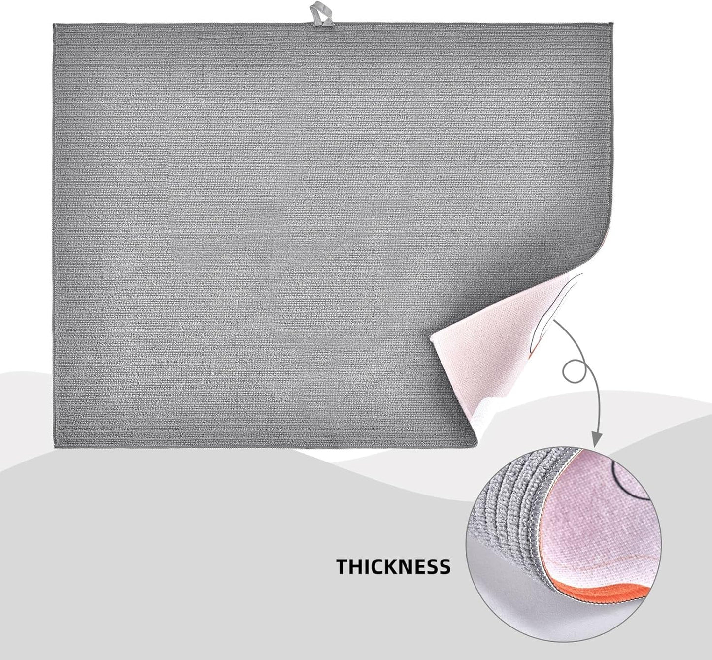 Wild Flower Herbs Dish Drying Mat For Kitchen Counter Absorbent Large Kitchen Fast Dry Pad Reusable Washable Protector Rack Large Mat 18 X 24