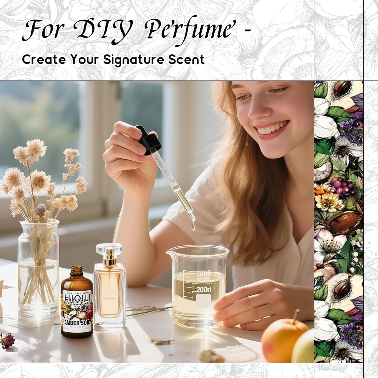 HIQILI Amber Soil Fragrance Oil for Diffuser, Inspired by H.er-mes T.erred' H, Perfume & Hair Perfume Mist Making - Citrus, Pepper & Woody Notes, Long-Lasting Scent - 1 Fl Oz