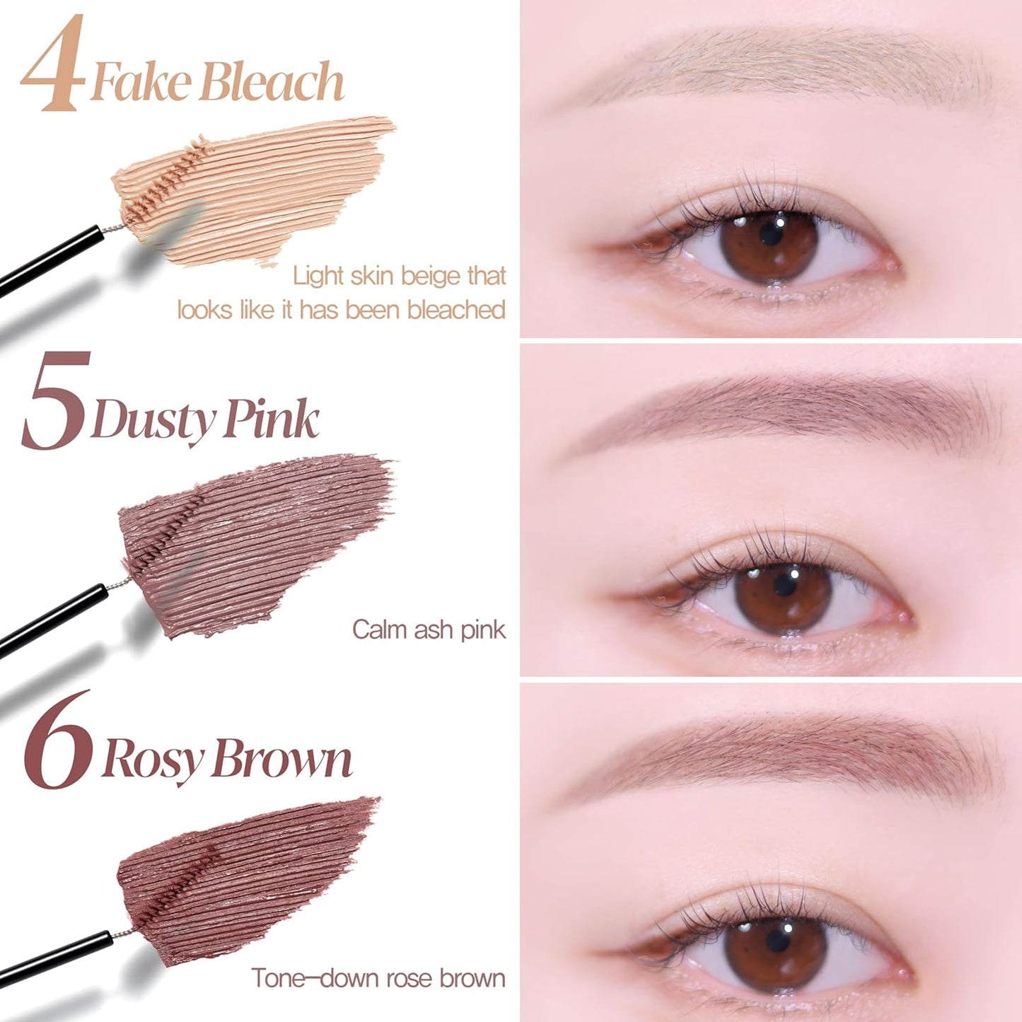 Espoir The Brow Color Fixing Cara #4 Fake Bleach 0.1 fl oz | Easy Fixing without Clumping with Skinny Brush | Long Lasting Smudgeproof Eyebrow Mascara | Soft Mood Coloring Tinted Gel | Korean Makeup