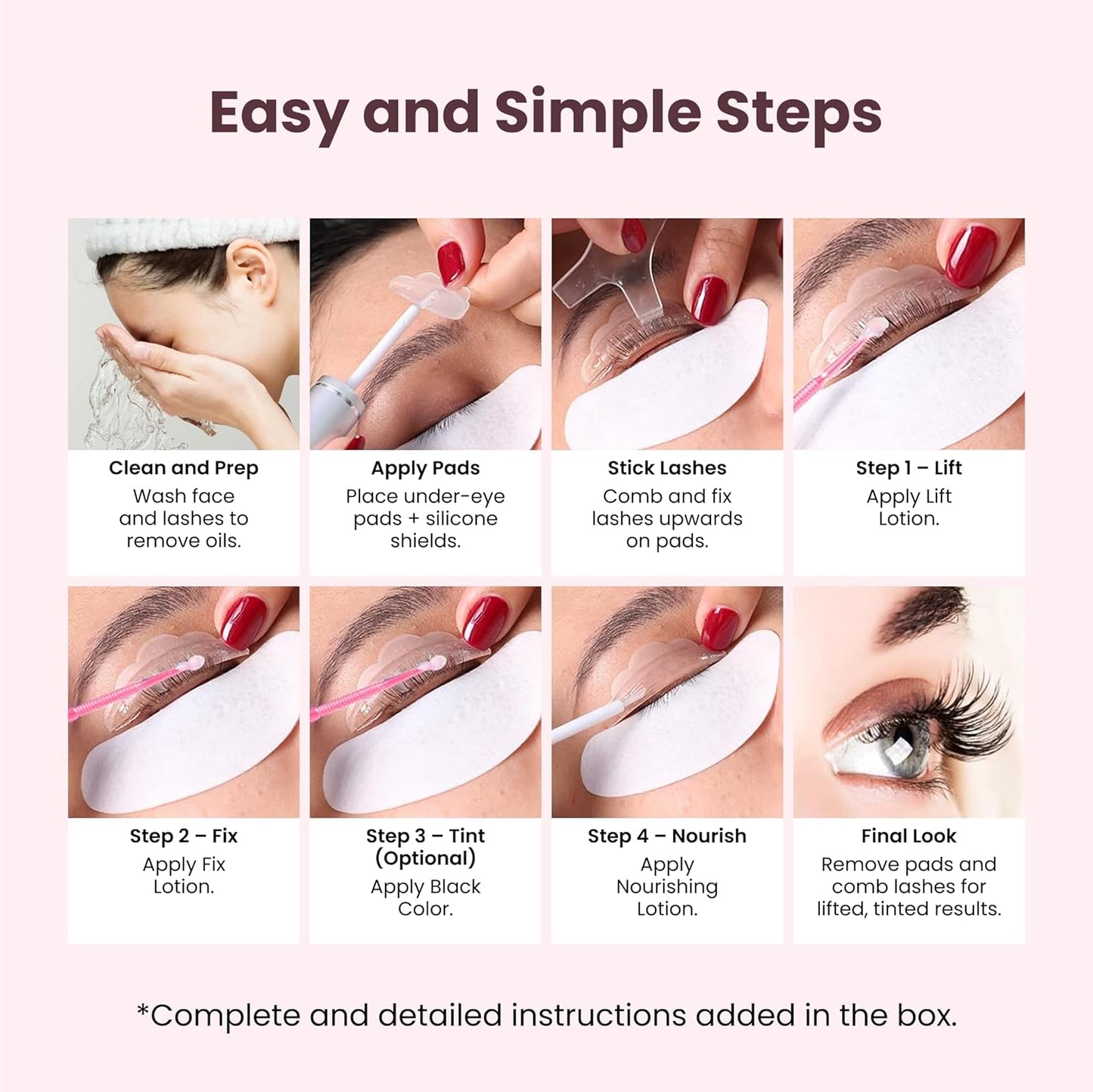 Lash Lift Kit + Color Kit by Livia - Perfectly Curled and Darker Lashes for 8 Weeks from Home, Faster Alternative to Lash Serums, Complete 3 Applications DIY Perm Kit