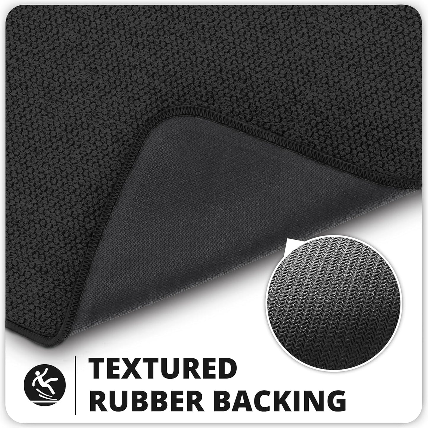 Bath Mat,Ultra Thin Bathroom Runner Rugs,Large Bath Mats for Bathroom,Quick Dry,Non-Slip,Machine Washable,Low Pile,Bath Rug,Shower Outside,Sink,Home Decor Accessories.Black,2'x3'(24x36inch)