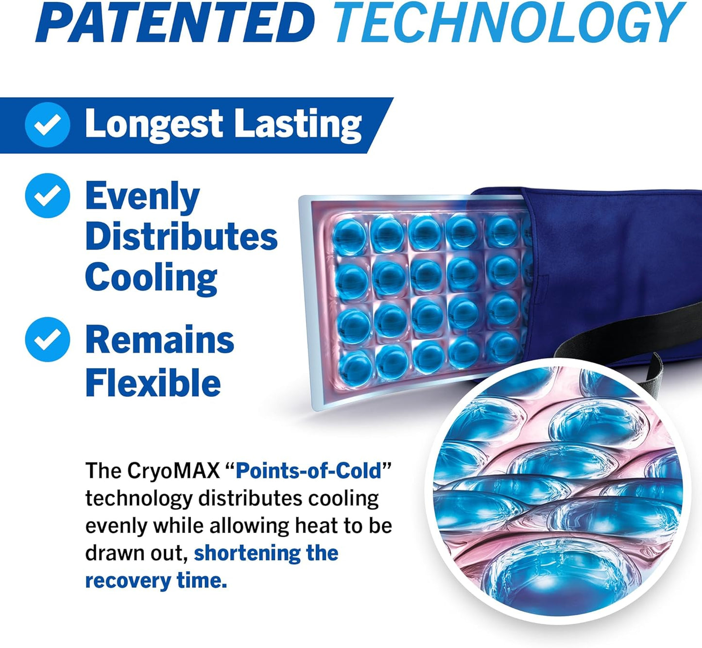 CryoMAX Cold Pack, Reusable, Latex Free, 8 Hour Cold Therapy, Large, 12" x 12" (1 Count)