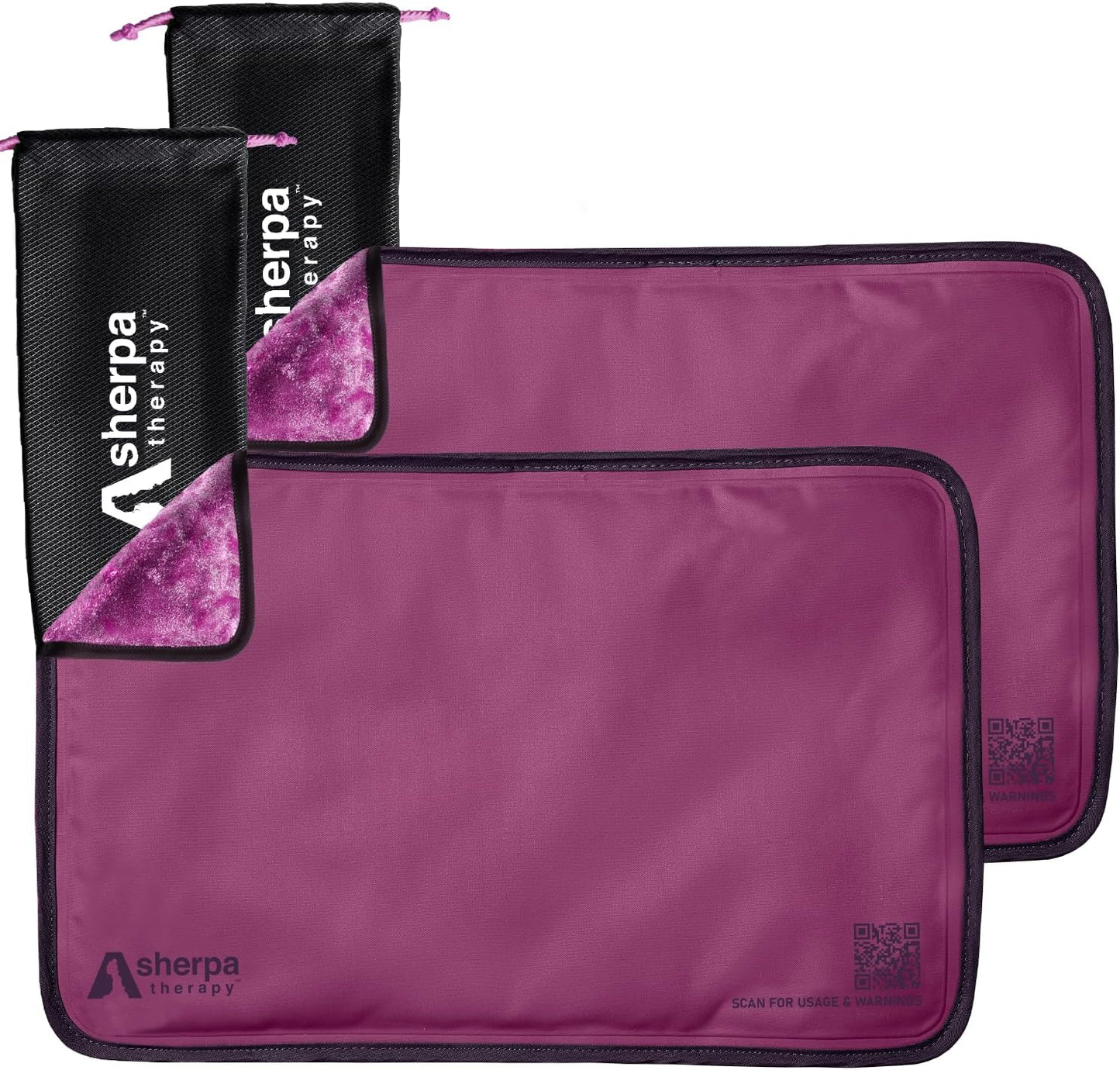 Medium Flexible Gel Ice Packs Reusable - Hot and Cold Soft Ice Packs for Injuries Reusable for Ankle, Arm, Foot, Leg, Back Pain Relief - 8" x 12" - 2PK - Purple