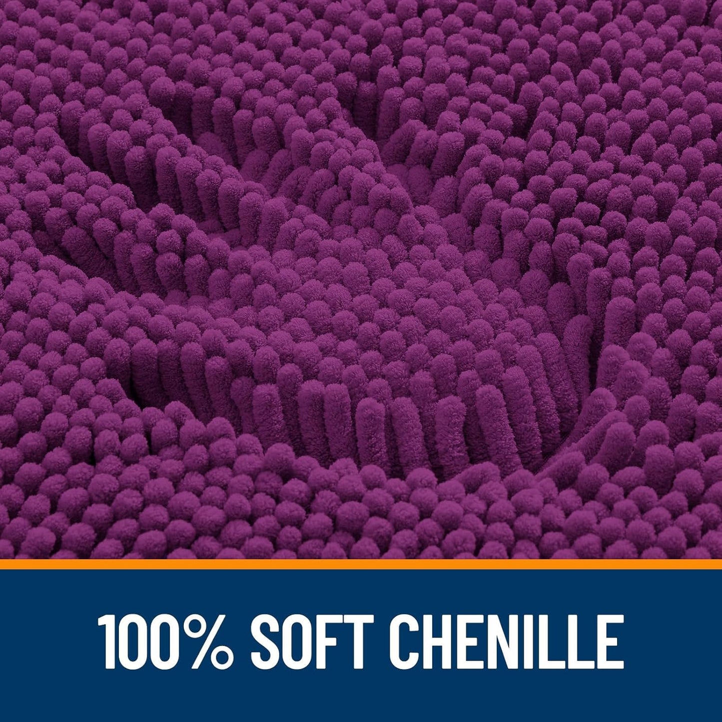 OLANLY Bathroom Rugs 30x20, Extra Soft Absorbent Chenille Bath Rugs, Rubber Backing Quick Dry, Machine Washable Bath Mats for Bathroom Floor, Tub and Shower, Home Decor Accessories, Purple