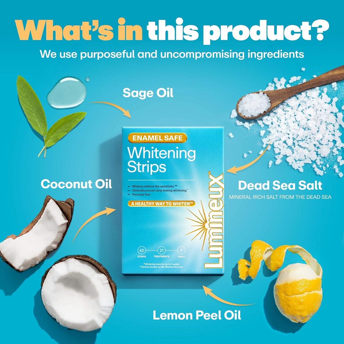 Lumineux Whitening Duo Set – Peroxide Free - Enamel Safe for Whiter Teeth – Includes 21 Whitening Treatments & 2 Pack Whitening Toothpaste, Fluoride Free & Dentist Formulated