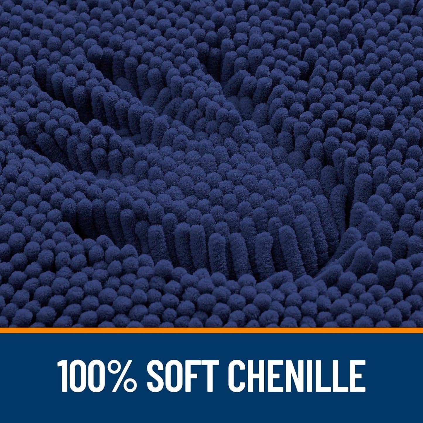 OLANLY Bathroom Rugs 36x24, Extra Soft Absorbent Chenille Bath Rugs, Rubber Backing Quick Dry, Machine Washable Bath Mats for Bathroom Floor, Tub and Shower, Home Decor Accessories, Twilight Sapphire